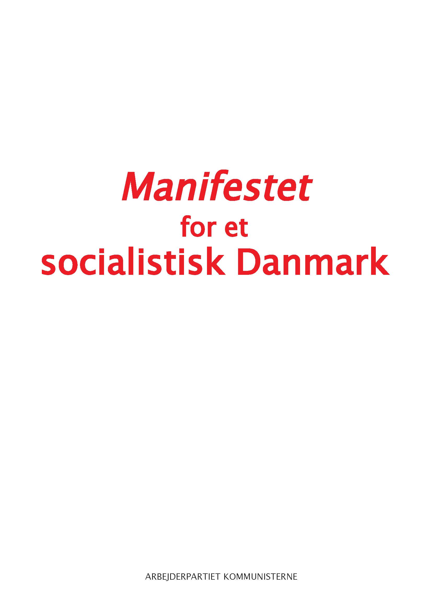 Manifestet for et socialistisk Danmark